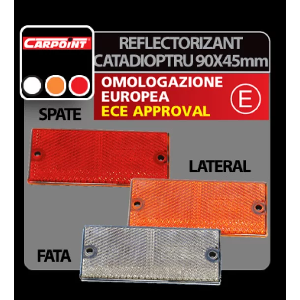 Euro-Norm, reflector - 90x45 mm - White
