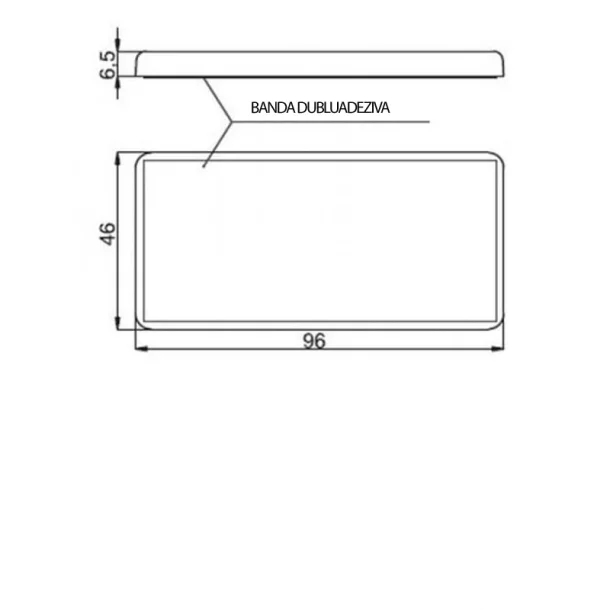 Euro-Norm reflector with adhesive tape 96x46mm - Red