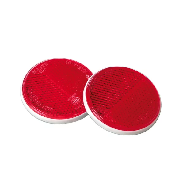Euro-Norm, round reflectors - Ø65 mm - Red