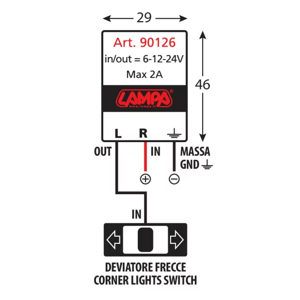 Electronic flasher device for Led indicators 6/12/24V