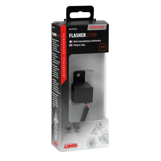 Flasher 2 Pin, plug &amp; play electronic flasher device - 12V - 10A