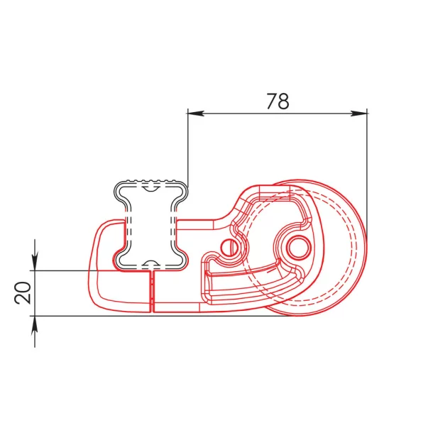 Rola incarcare KP-0, cu fixare pe bara portbagaj din otel Nordrive Kargo - 64 cm