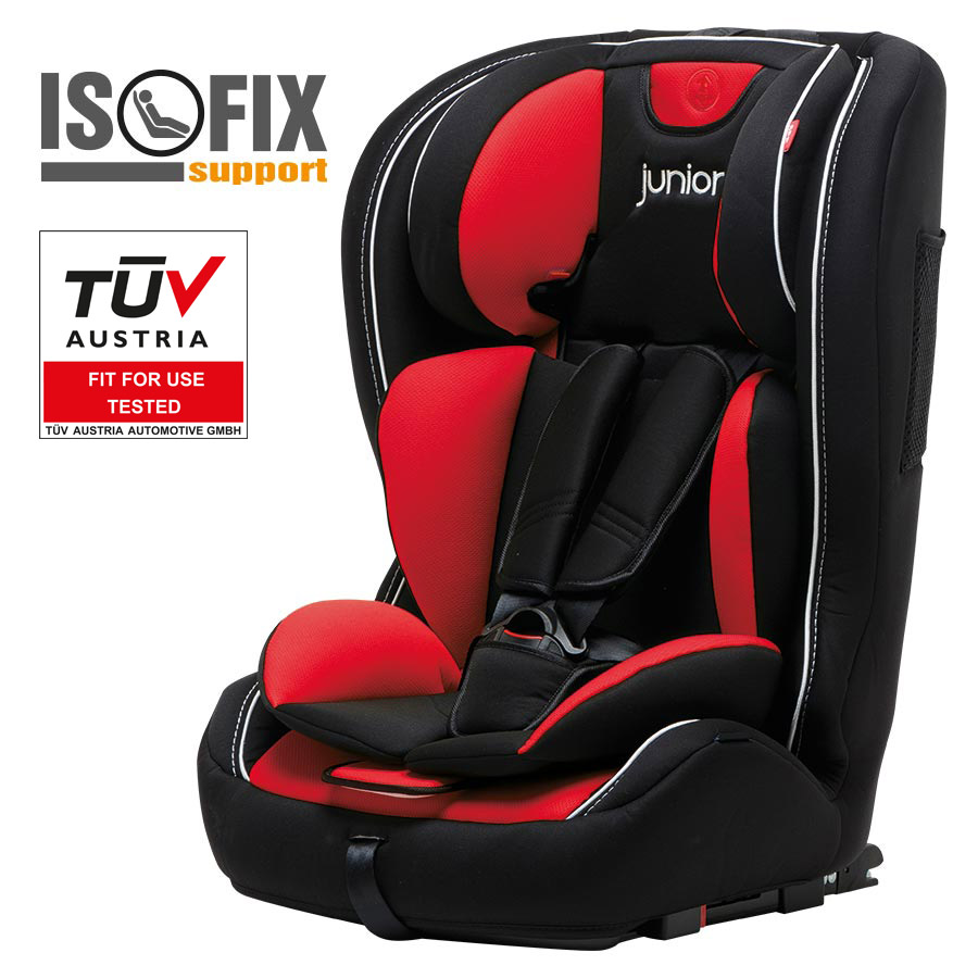 Premium Plus 801 Gyerek autósülés 2 az 1-ben, Isofix ECE R44/04, 9-36 kg - Fekete/Piros thumb