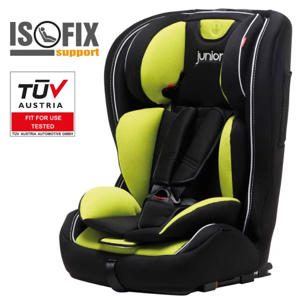 Premium Plus 802 Gyerek autósülés 2 az 1-ben, Isofix ECE R44/04, 9-36 kg - Fekete/Zöld