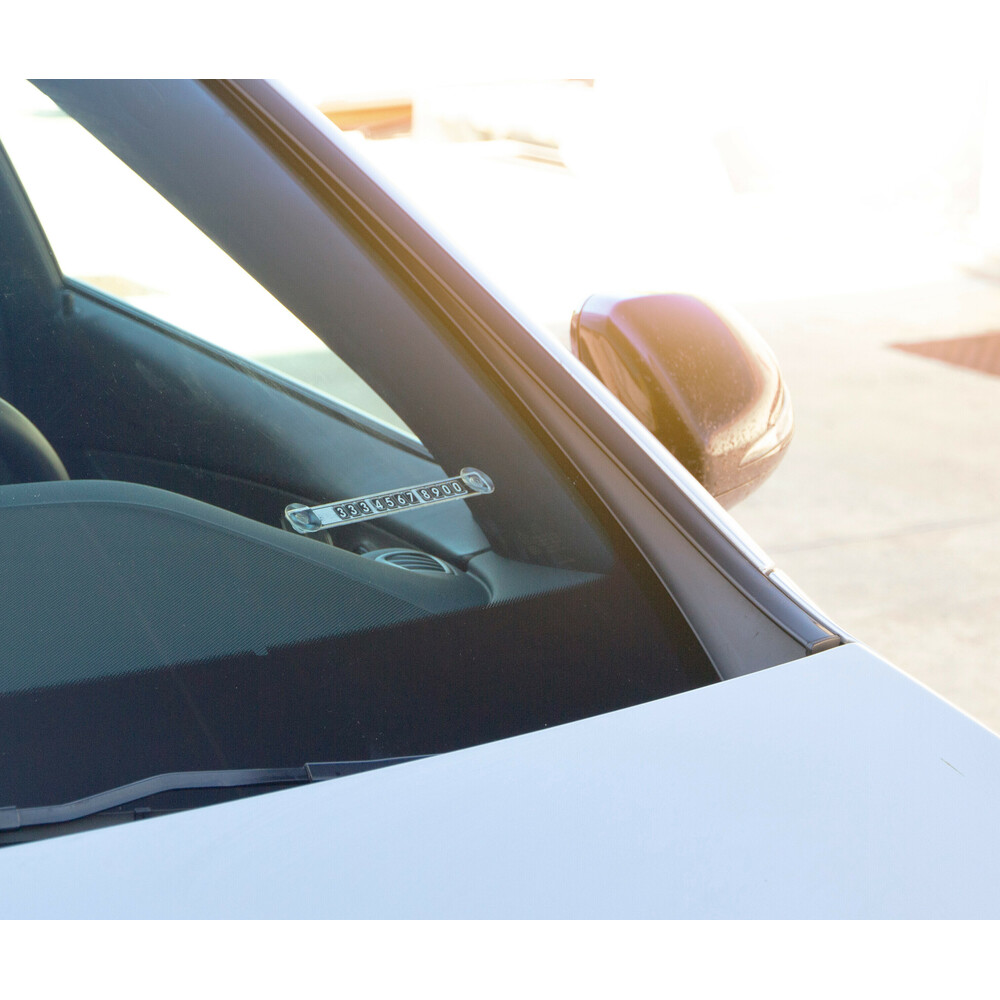 Telefonszám tábla ideiglenes parkolás esetén, szélvédőre szerelhető thumb