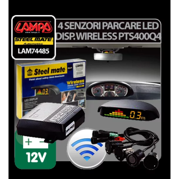 Senzori parcare 4buc. cu display wireless PTS400Q4 12V