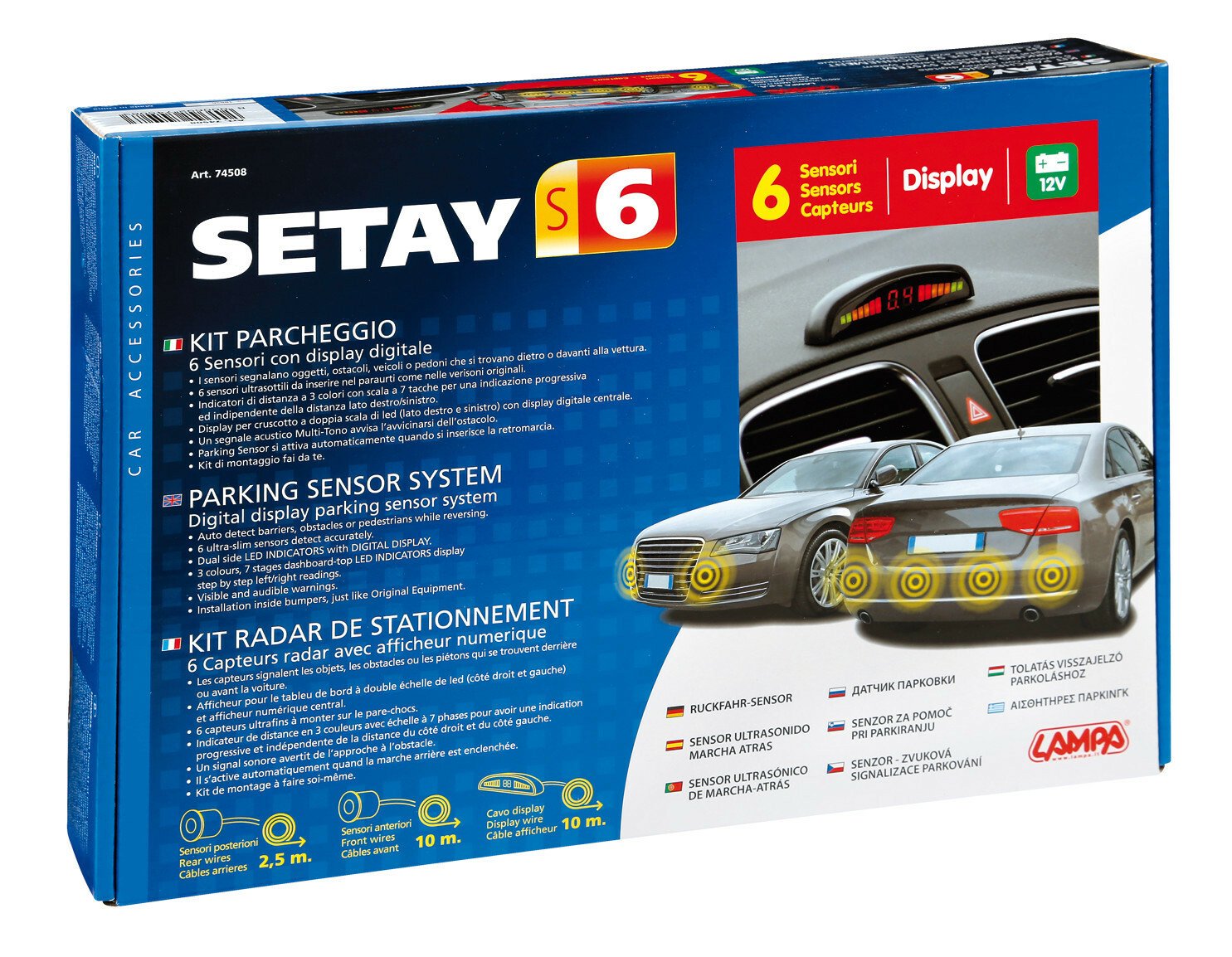 Setay S6 6db. tolatóradar szenzor kijelzővel 12V thumb