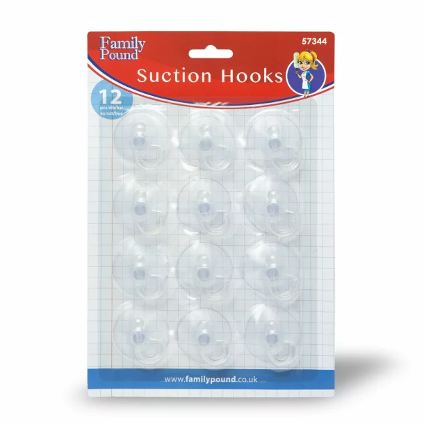 Suction hooks - 12 pcs / blister