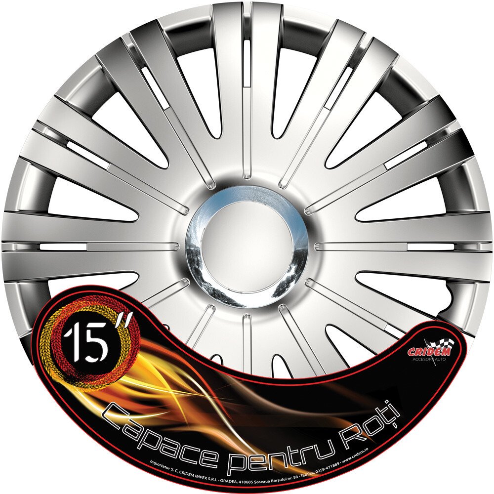 Wheel covers set Cridem Active RC 4pcs - Silver/Chrome - 15'' thumb