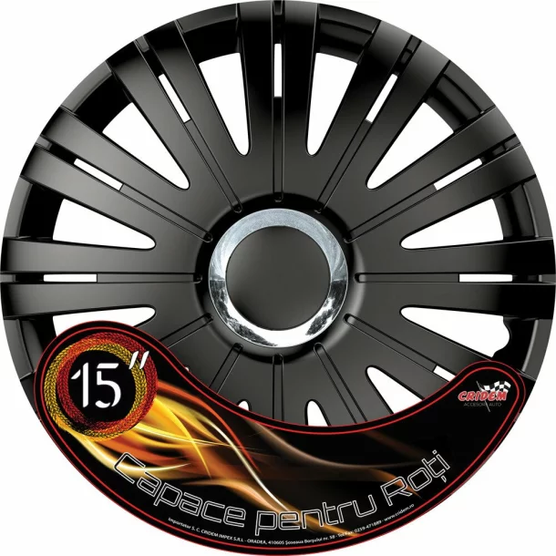 Wheel covers set Cridem Active RC 4pcs - Black/Chrome - 15&#039;&#039;