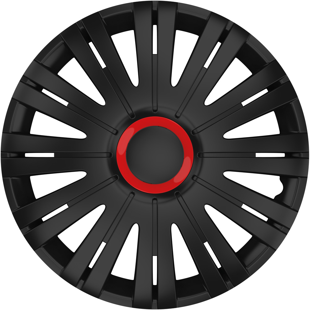 Wheel covers set Cridem Active RR 4pcs - Black/Red - 15'' thumb