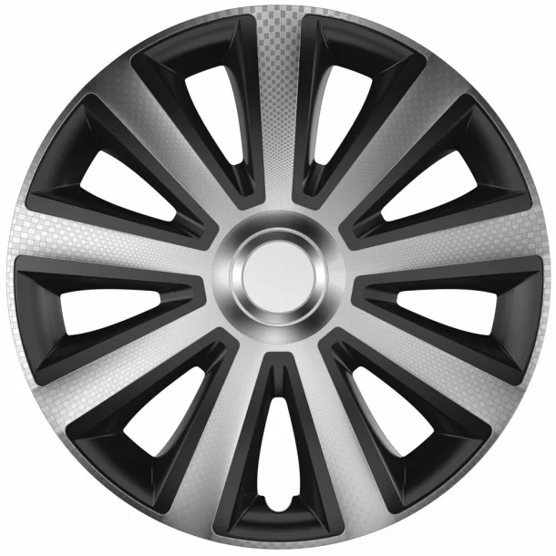 Wheel covers set Cridem Aviator Carbon 4pcs - Silver/Black - 14&#039;&#039;