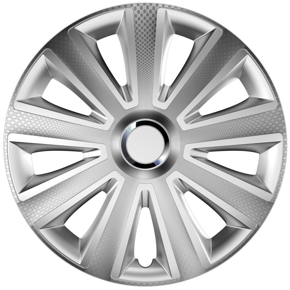 Wheel covers set Cridem Aviator Carbon RC 4pcs - Silver/Chrome - 14'' thumb