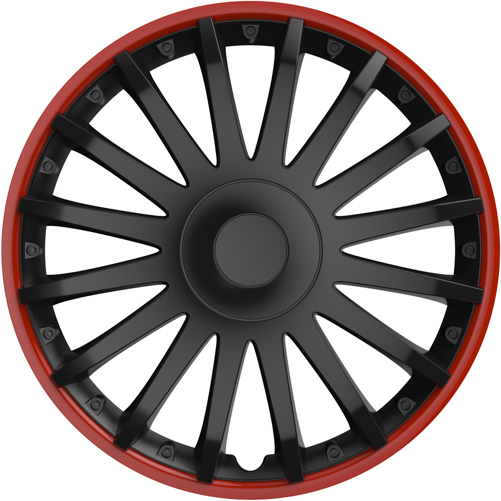 Wheel covers set Cridem Crystal RO 4pcs - Black/Red - 15'' thumb