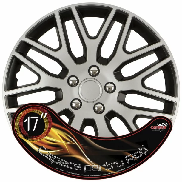 Wheel covers set Cridem Dakar NC 4pcs - Silver/Black - 17&#039;&#039;
