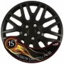 Set capace roti auto Cridem Dakar NC 4buc - Negru/Crom - 15&#039;&#039;