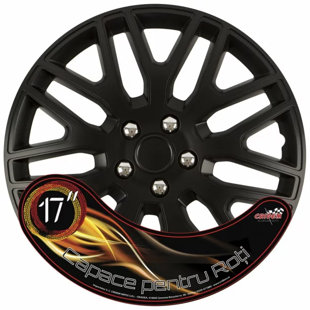 Wheel covers set Cridem Dakar NC 4pcs - Black/Chrome - 17&#039;&#039;