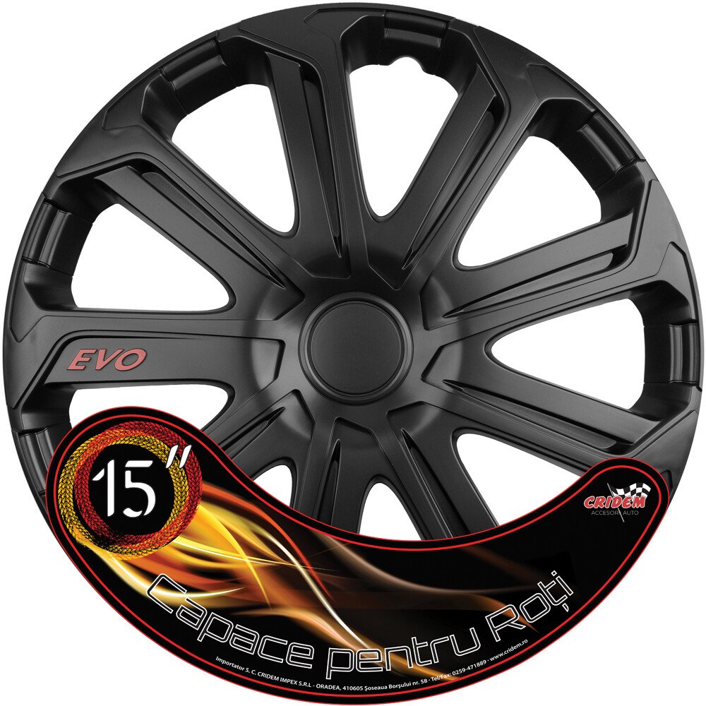 Wheel covers set Cridem Evo 4pcs - Black - 15'' thumb