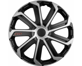 Set capace roti auto Cridem Evo 4buc - Negru/Argintiu - 14&#039;&#039;