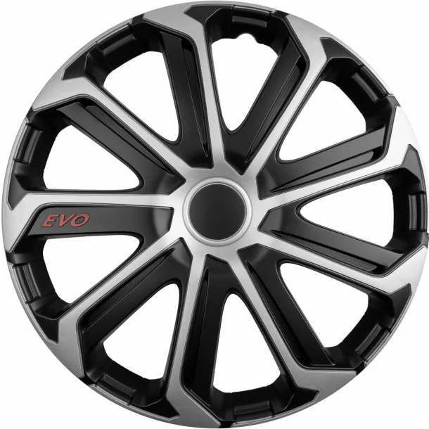 Set capace roti auto Cridem Evo 4buc - Negru/Argintiu - 14&#039;&#039;