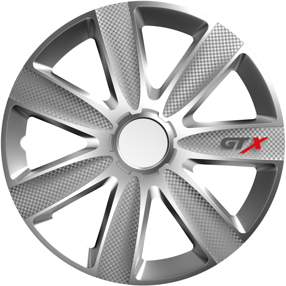 Set capace roti auto Cridem GTX Carbon 4buc - Argintiu - 14'' thumb