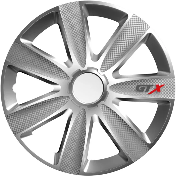 Set capace roti auto Cridem GTX Carbon 4buc - Argintiu - 15&#039;&#039;