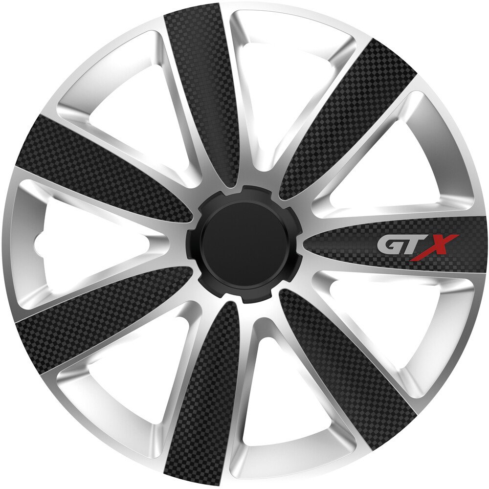 Wheel covers set Cridem GTX Carbon 4pcs - Silver/Black - 14'' thumb