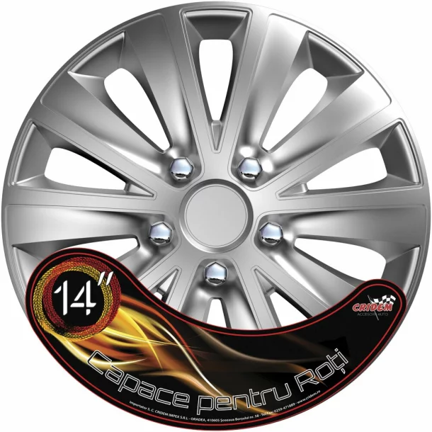 Wheel covers set Cridem Rapide NC 4pcs - Silver/Chrome - 14&#039;&#039;