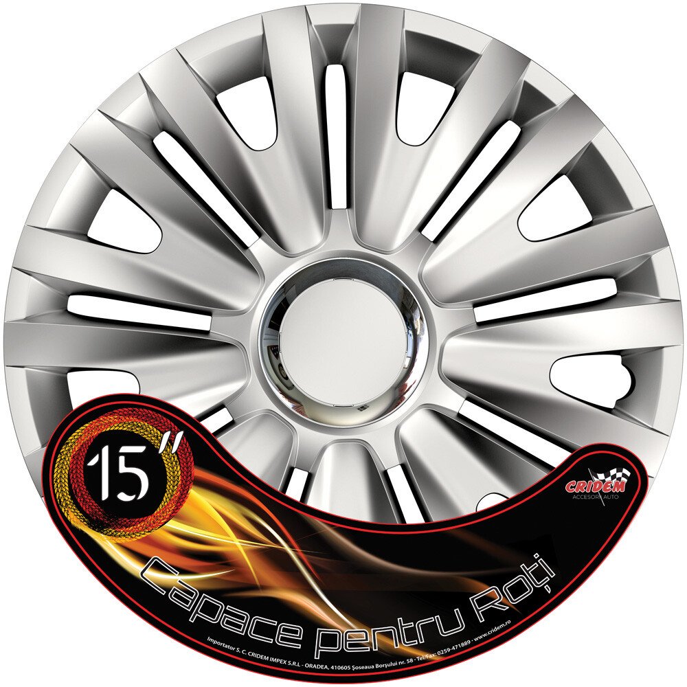 Wheel covers set Cridem Royal RC 4pcs - Silver/Chrome - 15'' thumb