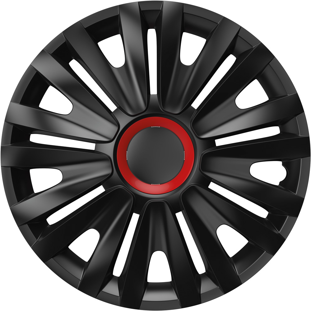 Wheel covers set Cridem Royal RR 4pcs - Black/Red - 15'' - Resealed thumb