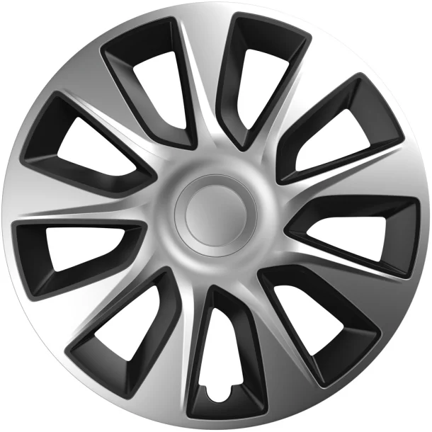 Wheel covers set Cridem Stratos 4pcs - Silver/Black - 14&#039;&#039;