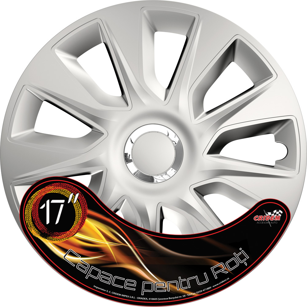 Wheel covers set Cridem Stratos RC 4pcs - Silver/Chrome - 17'' thumb