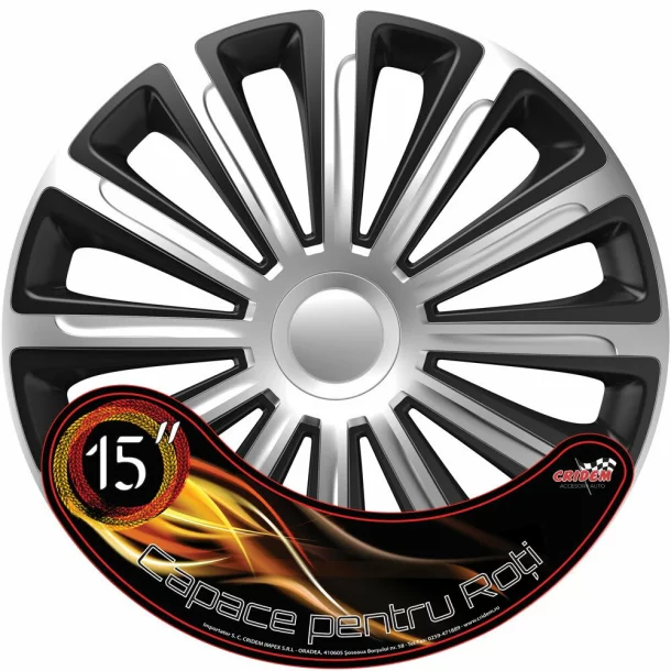 Wheel covers set Cridem Trend 4pcs - Silver/Black - 15&#039;&#039;