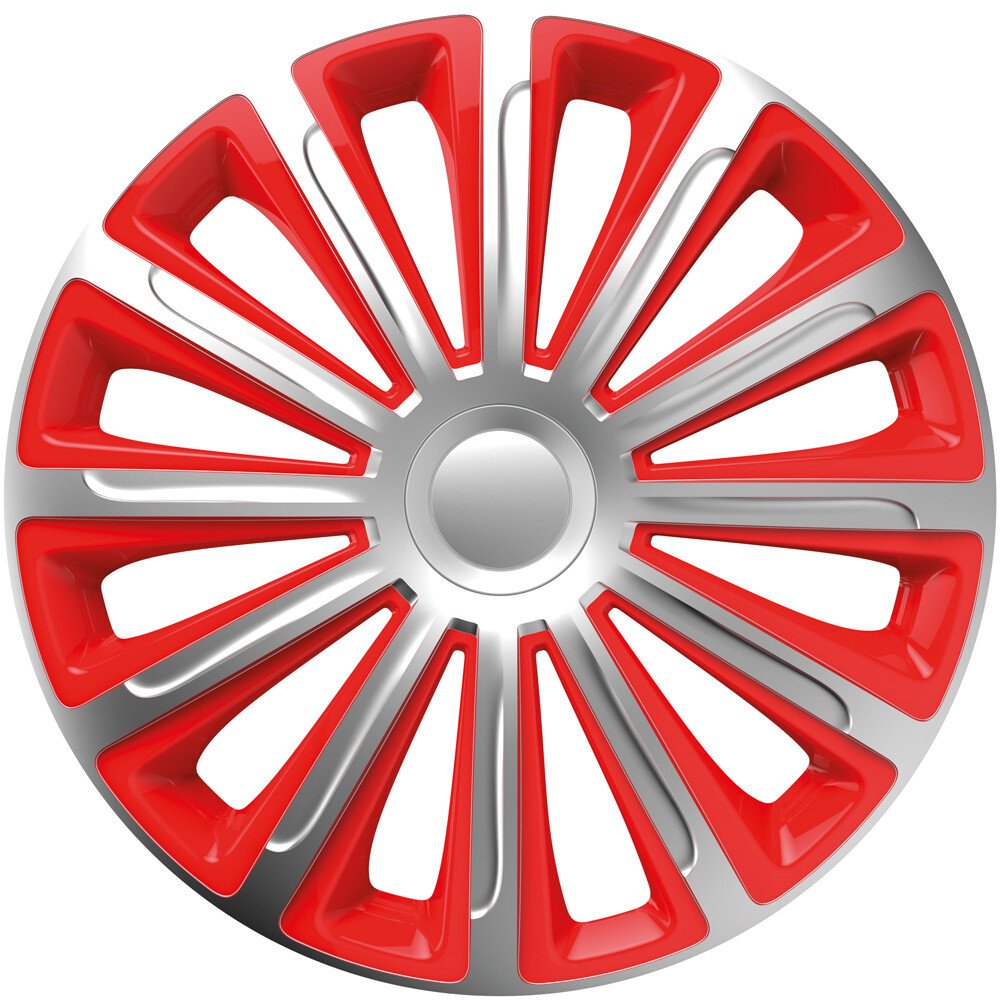 Wheel covers set Cridem Trend 4pcs - Silver/Red - 14'' thumb