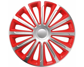 Wheel covers set Cridem Trend 4pcs - Silver/Red - 14&#039;&#039;