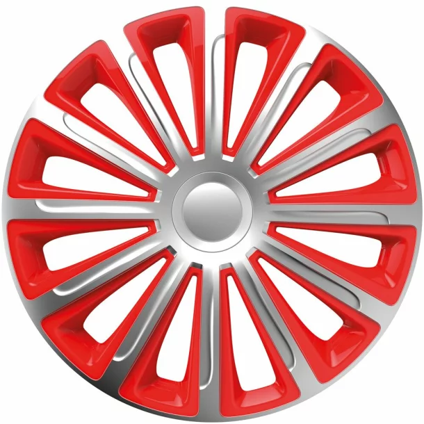 Wheel covers set Cridem Trend 4pcs - Silver/Red - 15&#039;&#039;