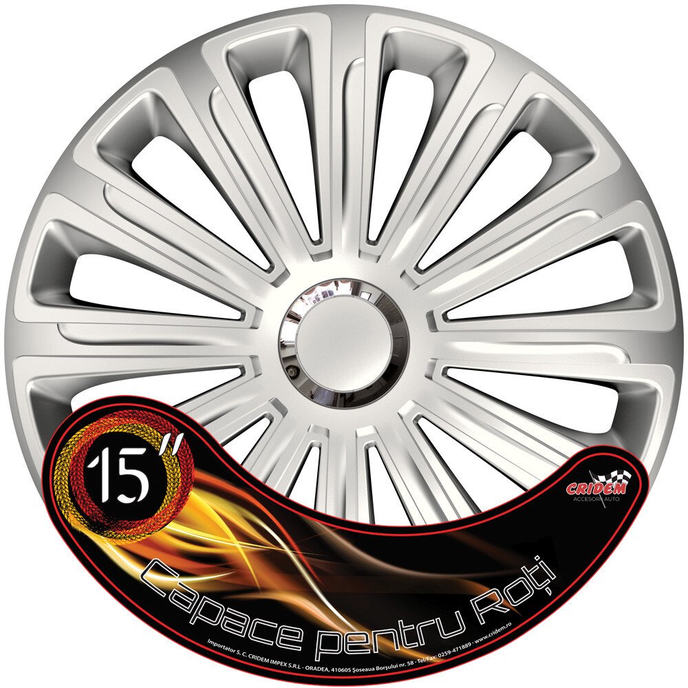 Wheel covers set Cridem Trend RC 4pcs - Silver/Chrome - 15'' thumb