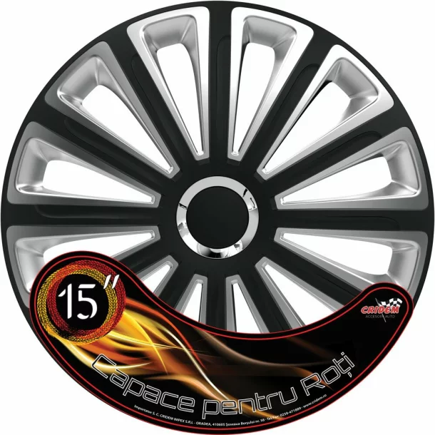 Wheel covers set Cridem Trend RC 4pcs - Black/Silver - 15&#039;&#039;