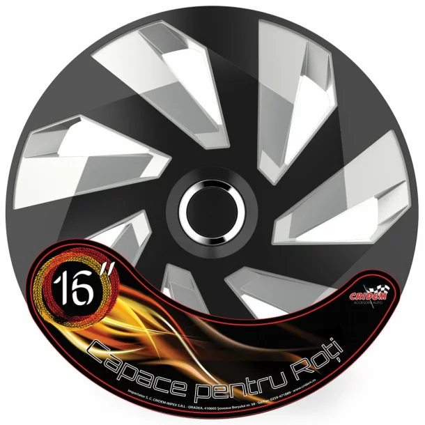Wheel covers set Cridem Vector RC 4pcs - Black/Silver - 16&#039;&#039;