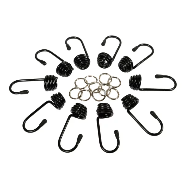 Set carlige si cleme fixare metal 10buc pt cordon cauciucat Ø10mm