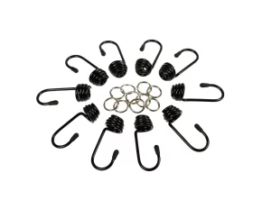 Set carlige si cleme fixare metal 10buc pt cordon cauciucat  Ø8mm