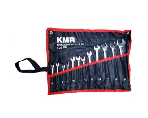 Set chei fixe combinate cu inelare in husa 12buc