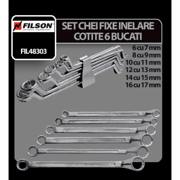 Set chei fixe inelare cotite 6buc Filson