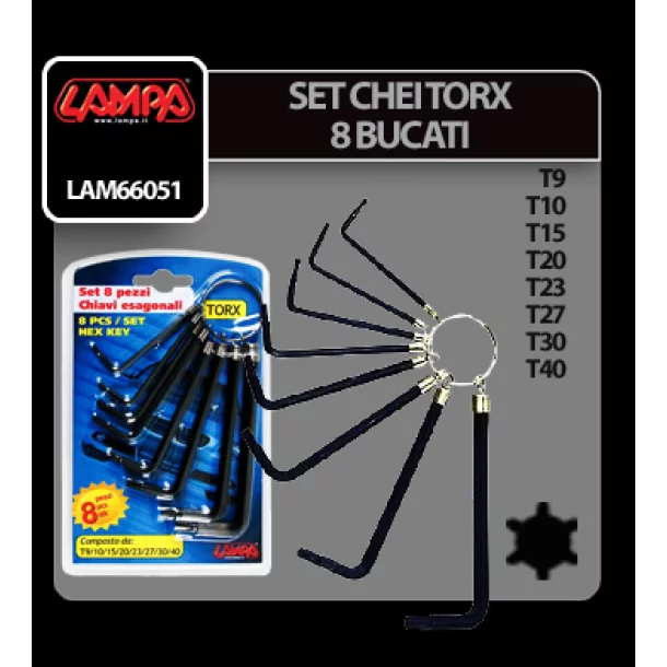 Lampa - 8 darabos torx kulcskészlet