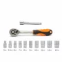 Ratchet wrench set - 1/4&quot; - 12 pcs