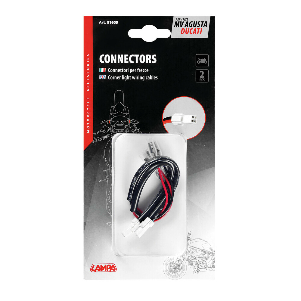 Set de cabluri si mufe pentru semnalizatoare 2buc - MV Augusta/Ducati thumb