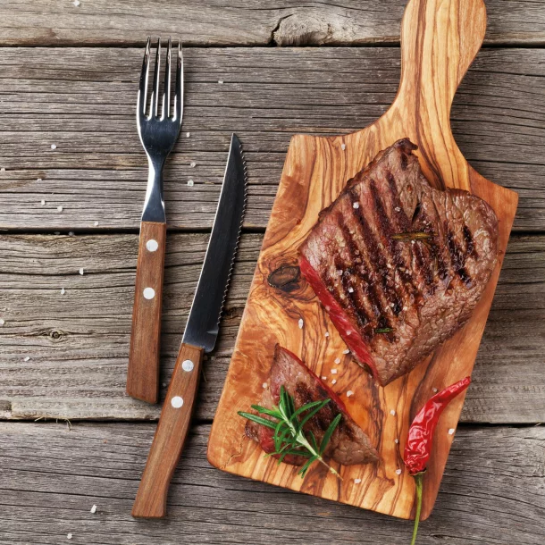 Grill knife - 6 pcs - with wooden handle