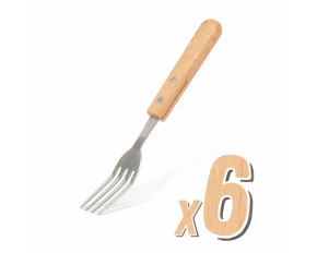 Grill fork - 6 pcs - with wooden handle