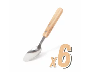 Grill spoon - 6 pcs - with wooden handle