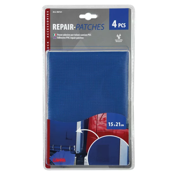 Set de petice pentru reparare prelata semiremorca 4buc 15x21cm - Albastru